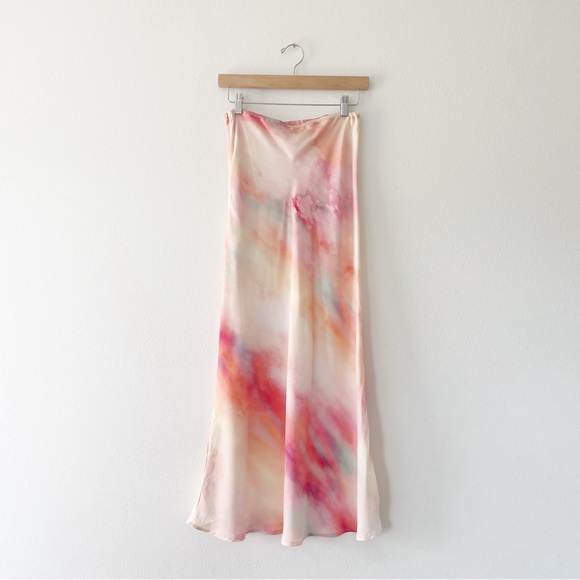 RESA | Rocks Tie Dye Satin Maxi Skirt | M - Picture 3 of 6